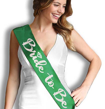 Bride to Be Diamond Silver Glitter Sash