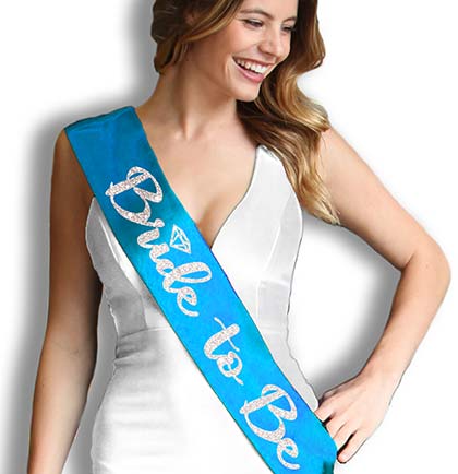Deluxe Gold Glitter Bride To Be Sash Bachelorette Accessory