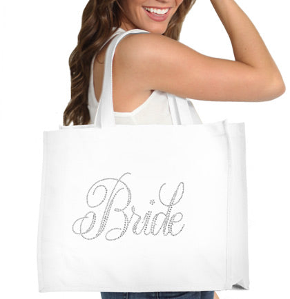 Flirty Bride Large White Canvas Tote