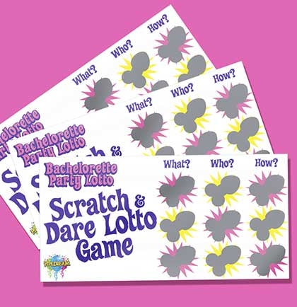 Naughty Bachelorette Party Dare Lotto Scratch Cards