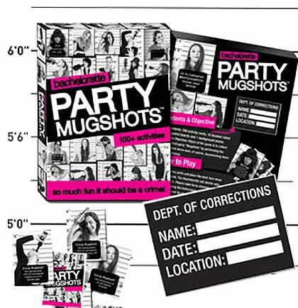 Bachelorette Party Mugshot Game with over 100 activities