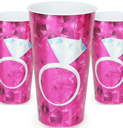 Wedding Ring Metallic Party Cup - Set of 3