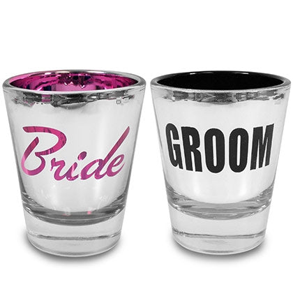 Bride & Groom Shot Glass Set