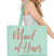 Maid of Honor Rose Gold Glam Large Canvas Tote