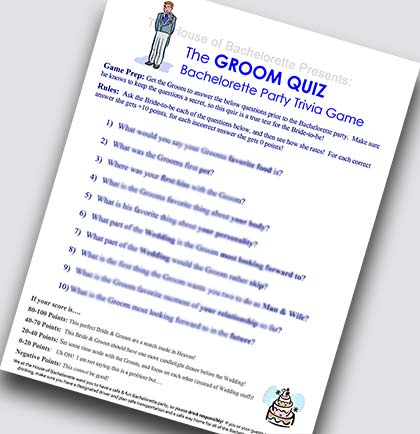 Bachelorette Party Groom Quiz Game Download