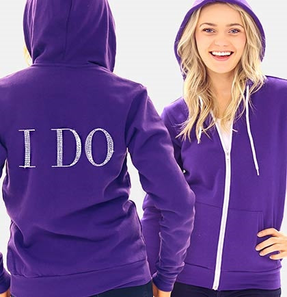 I Do Modern Fleece Hoodie: Purple - XS