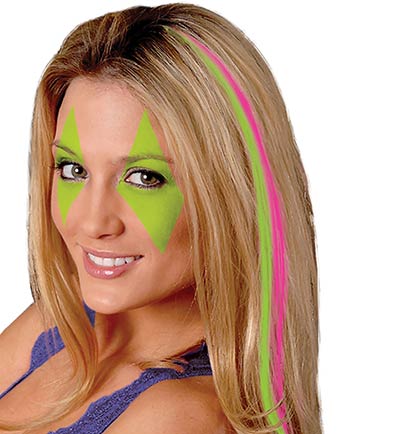 Bright Green and Hot Pink Hair Extension Clip