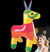  This Inflatable Fiesta Donkey is approximately 4 foot fully inflated and resembles a piñata.  