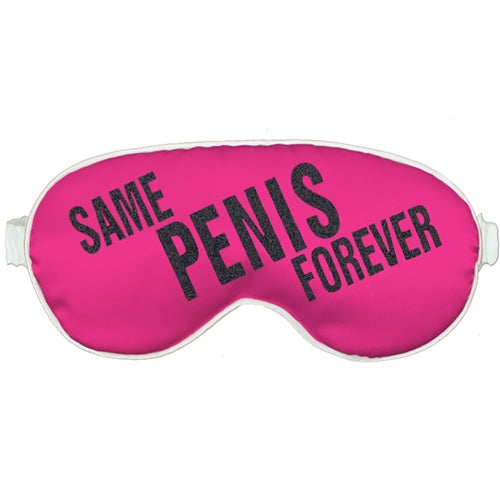 Same Pen*s Forever Black Glitter Slanted Hot Pink Sleep Mask