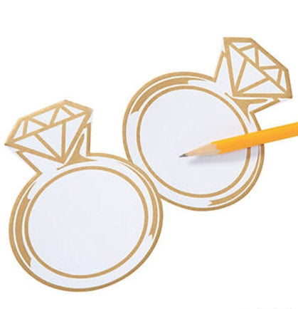 This fun and practical 4" Diamond Ring Sticky Notes are the perfect party favor to include in a goodie bag! At this price point the white paper with gold accents note pad is perfect to include several for the favor bags. 