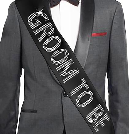 Groom To Be Rhinestone Sash