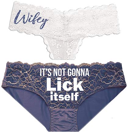 Wifey &amp; Lick Itself Blue Panty - Set of 2