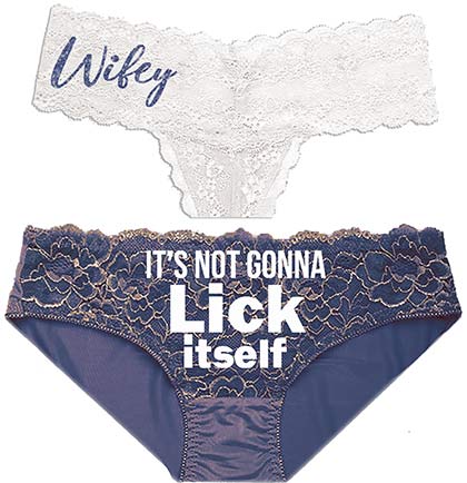Wifey & Lick Itself Blue Panty Set 2pc