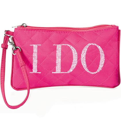 I Do Pink Quilted Zipper Pouch