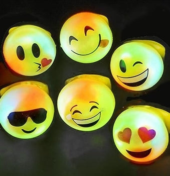 Light Up Emoji Rings Set of 6