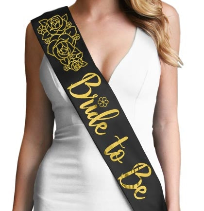 Gold Floral Bride to Be Diamond Gold Foil Sash