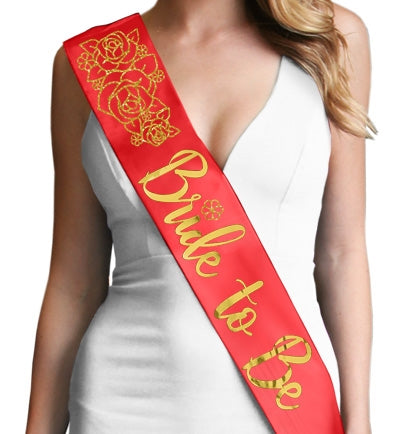 Gold Floral Bride to Be Diamond Gold Foil Sash