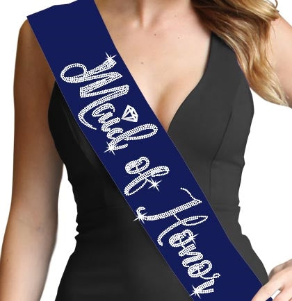Maid of Honor Diamond Rhinestone Sash