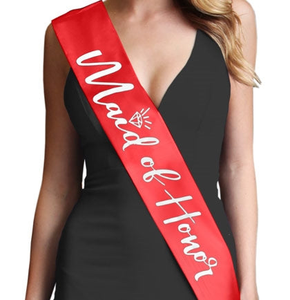 Silver Matter Maid of Honor Glam Sash | Bridal Party Sashes | The House of  Bachelorette