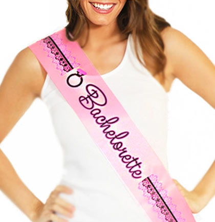 Pink & LACE Print Bachelorette Sash