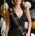 Rose Gold Bride's Flock with Flamingo Black Sash