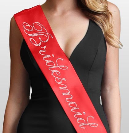 Flirty Bridesmaid Rhinestone Sash