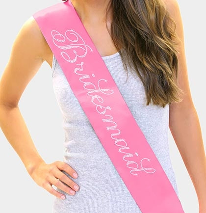 Flirty Bridesmaid Rhinestone Sash