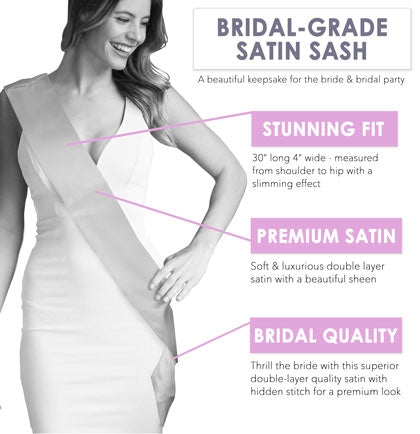 Bride To Be Glam Sash & Bow Set - White