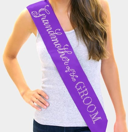 Flirty Grandmother of the Groom Rhinestone Sash