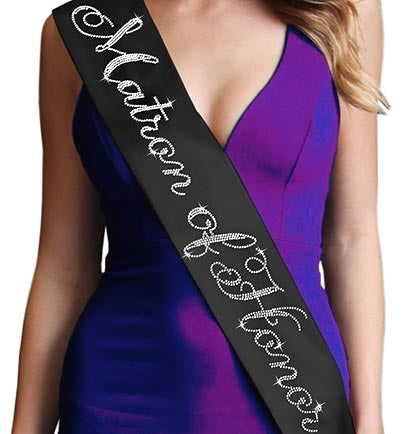 Flirty Matron of Honor Rhinestone Sash