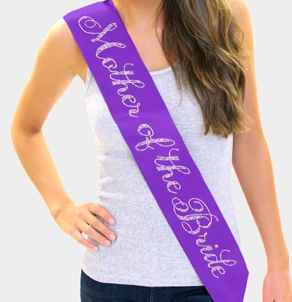 Flirty Mother of the Bride Rhinestone Sash