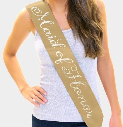 Flirty Maid Of Honor Rhinestone Sash