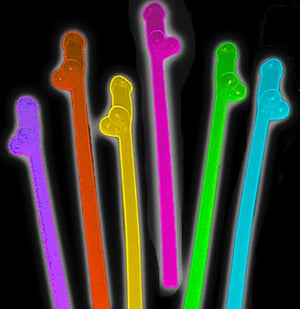 Rainbow Glowing Naughty Straws