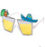 These plastic sunnies are shaped like tequila shots and accented with a sombrero hat, salt and a lime. 