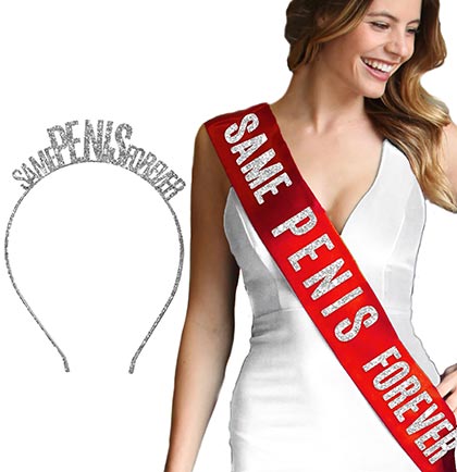 Same Pen*s Forever Silver Headband &amp; Sash Set