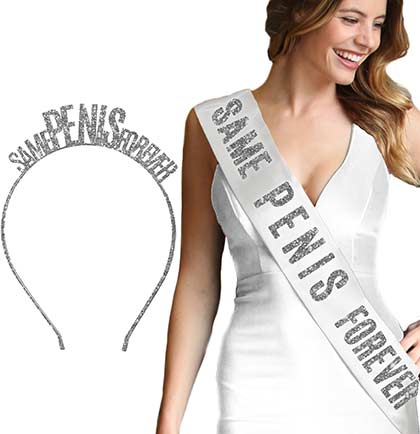 Same Pen*s Forever Silver Headband &amp; Sash Set