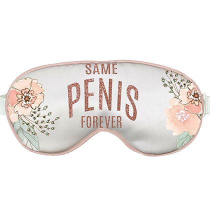 Throwing a Lingerie Shower for the bride? This Same Penis Forever rose gold glitter sleep mask is the perfect gift to get the bride! The sleep mask is silky and luxurious. She'll love sleeping with it along with her partner.