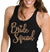 Bride Squad Diamond Rose Gold Rhinestud Black Tank
