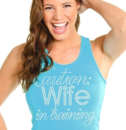 Caution: Wife In Training Tank Top - Turquoise