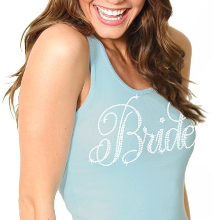 Flirty Bride Light Blue Tank Top, Bride Shirts