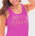 Bridesmaid Modern Gold Flowy Racerback Tank: Magenta - XL •