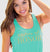 Matron of Honor Modern Gold Flowy Racerback Tank: Teal - XL •