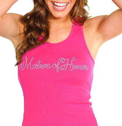 Flirty Matron of Honor Tank Top: Hot Pink - 2XL •