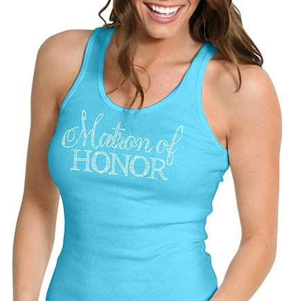 Flirty Maid or Matron of Honor Tank Top: Turquoise