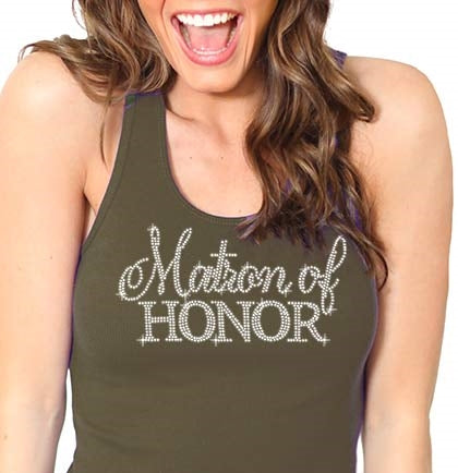 Flirty Maid of Honor/Matron Honor Tank Top: Army Green