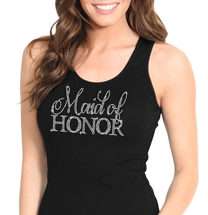 Flirty Maid or Matron of Honor Tank Top: Black