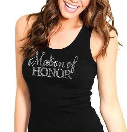 Flirty Maid of Honor/Matron of Honor Tank Top: Black