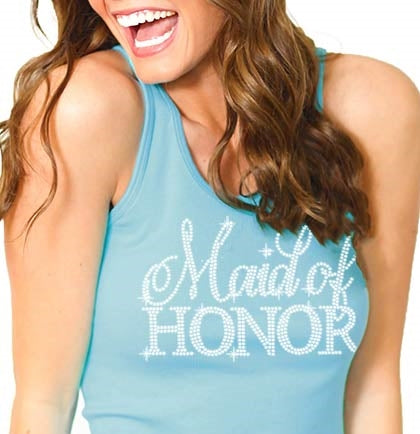 Flirty Maid or Matron of Honor Tank Top: Light Blue