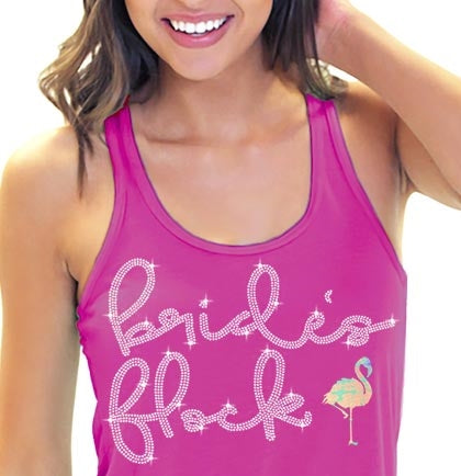 Bride's Flock Rhinestone Flowy Racerback Tank: Magenta