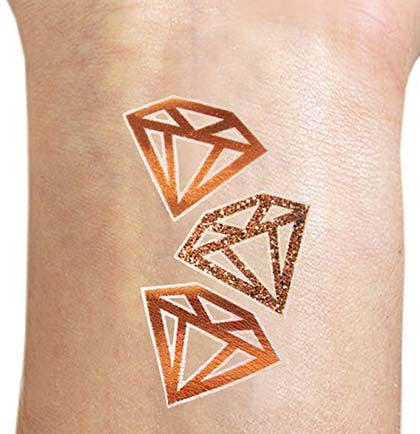 Rose Gold Diamonds Temporary Tattoo Set of 3